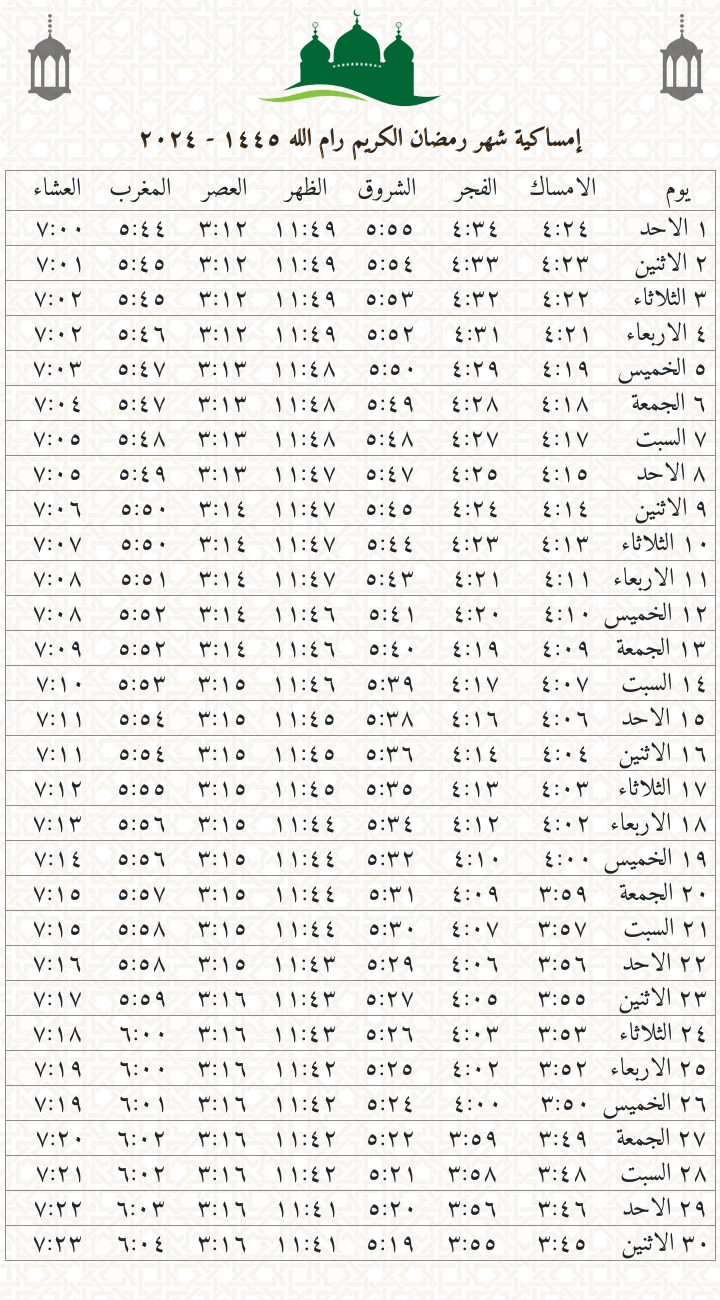 امساكية فلسطين