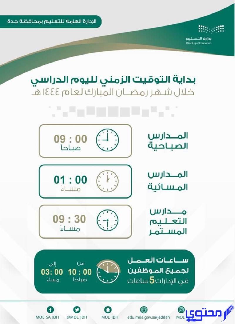 دوام رياض الاطفال في رمضان