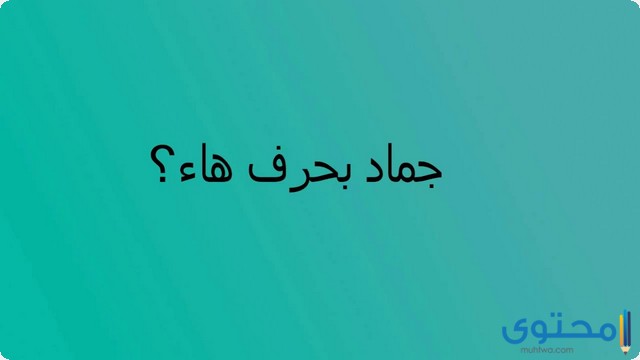 اسم جماد بحرف الهاء (هـ)