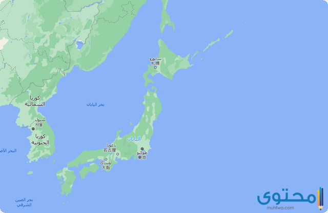 خريطة اليابان وحدودها كاملة بالعربي