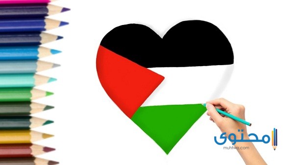 رسومات علم فلسطين للتلوين