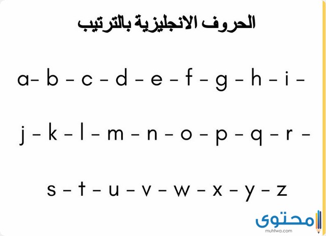 عدد حروف الإنجليزية