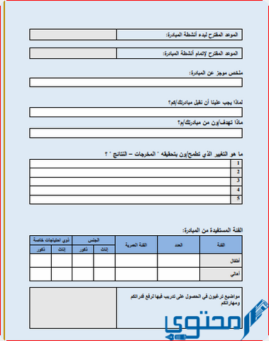 نموذج مبادرة فارغ